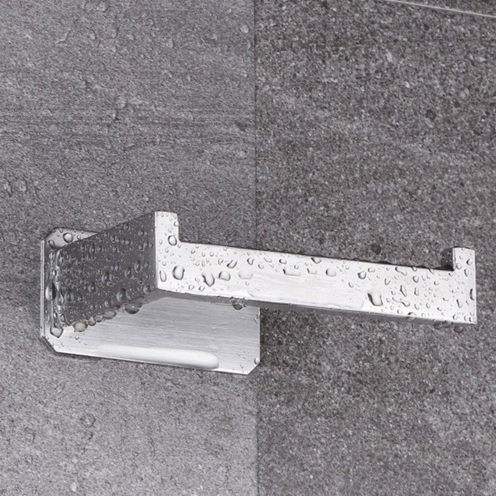 Porte-papier toilette en acier inoxydable, auto-adhésif, pour salle de bain, finition noire, installation facile sans vis, distributeur et supports muraux pour rouleaux de papier toilette noirs mats pour salle de bain et cuisine