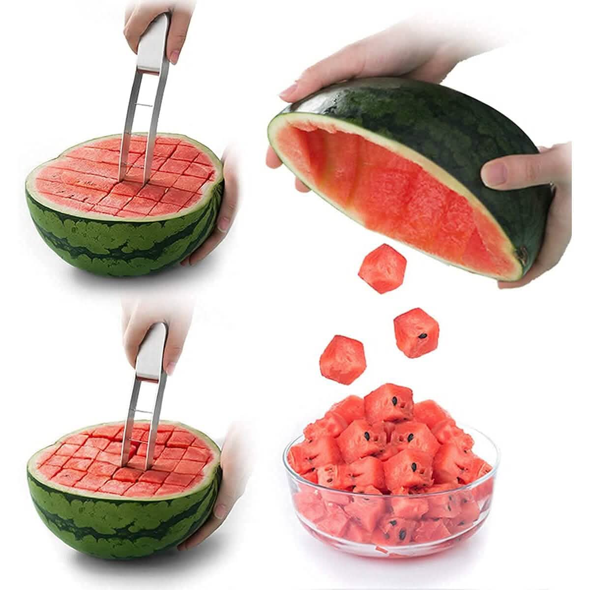 Coupe-pastèque en dés en acier inoxydable