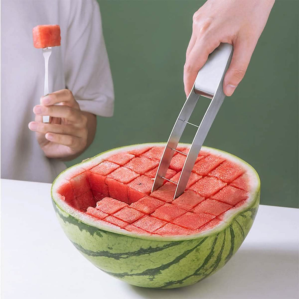 Coupe-pastèque en dés en acier inoxydable