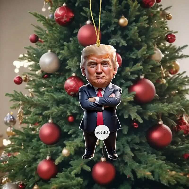Ornement en acrylique représentant Trump, décoration à suspendre pour sapin de Noël
