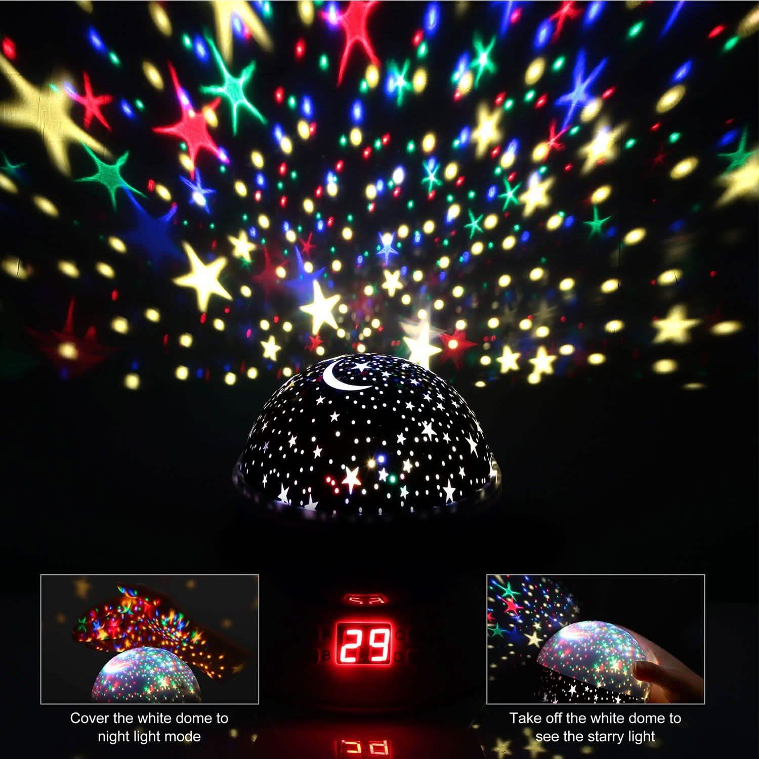 Projecteur LED Étoiles et Lune Veilleuse Enfant