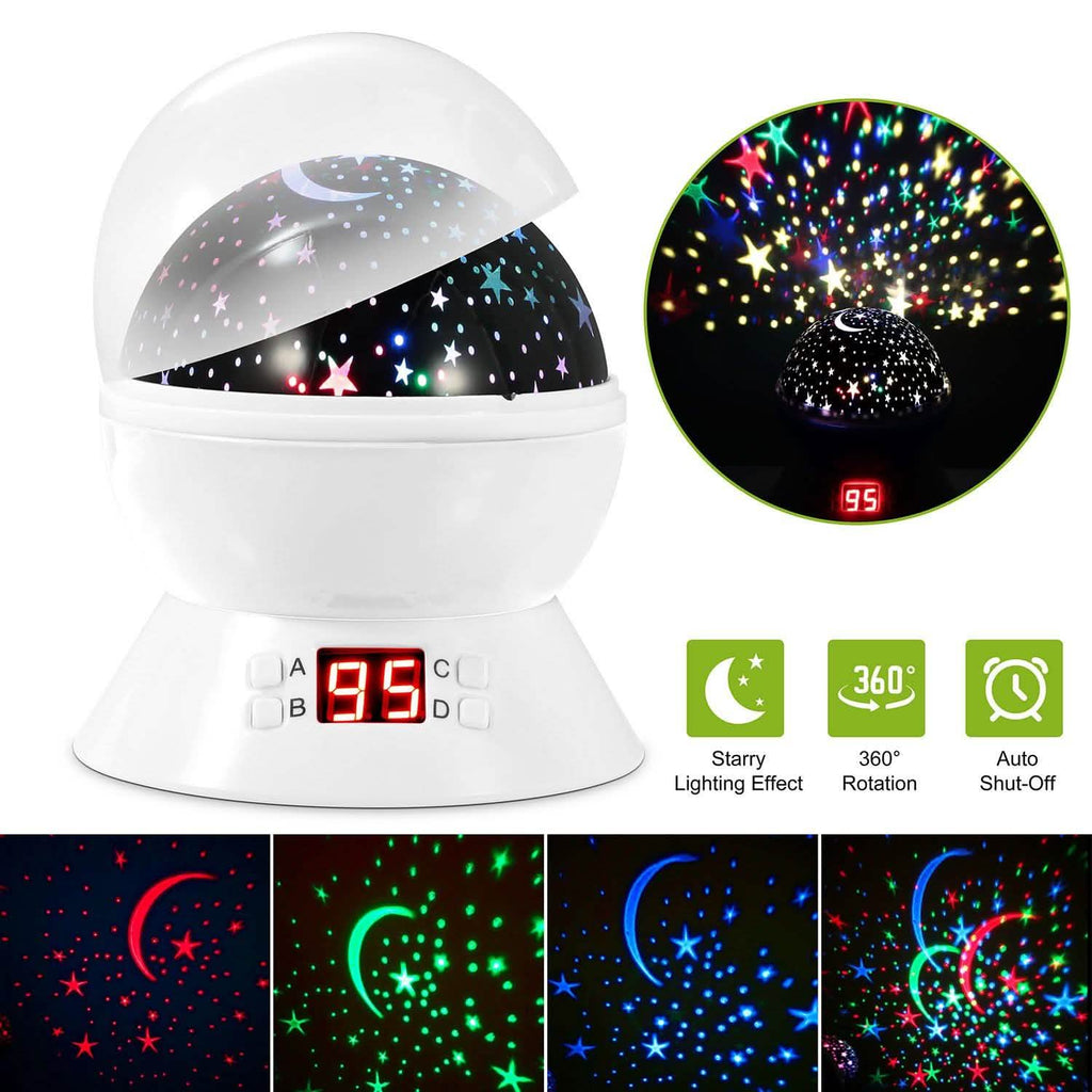 Projecteur LED Étoiles et Lune Veilleuse Enfant