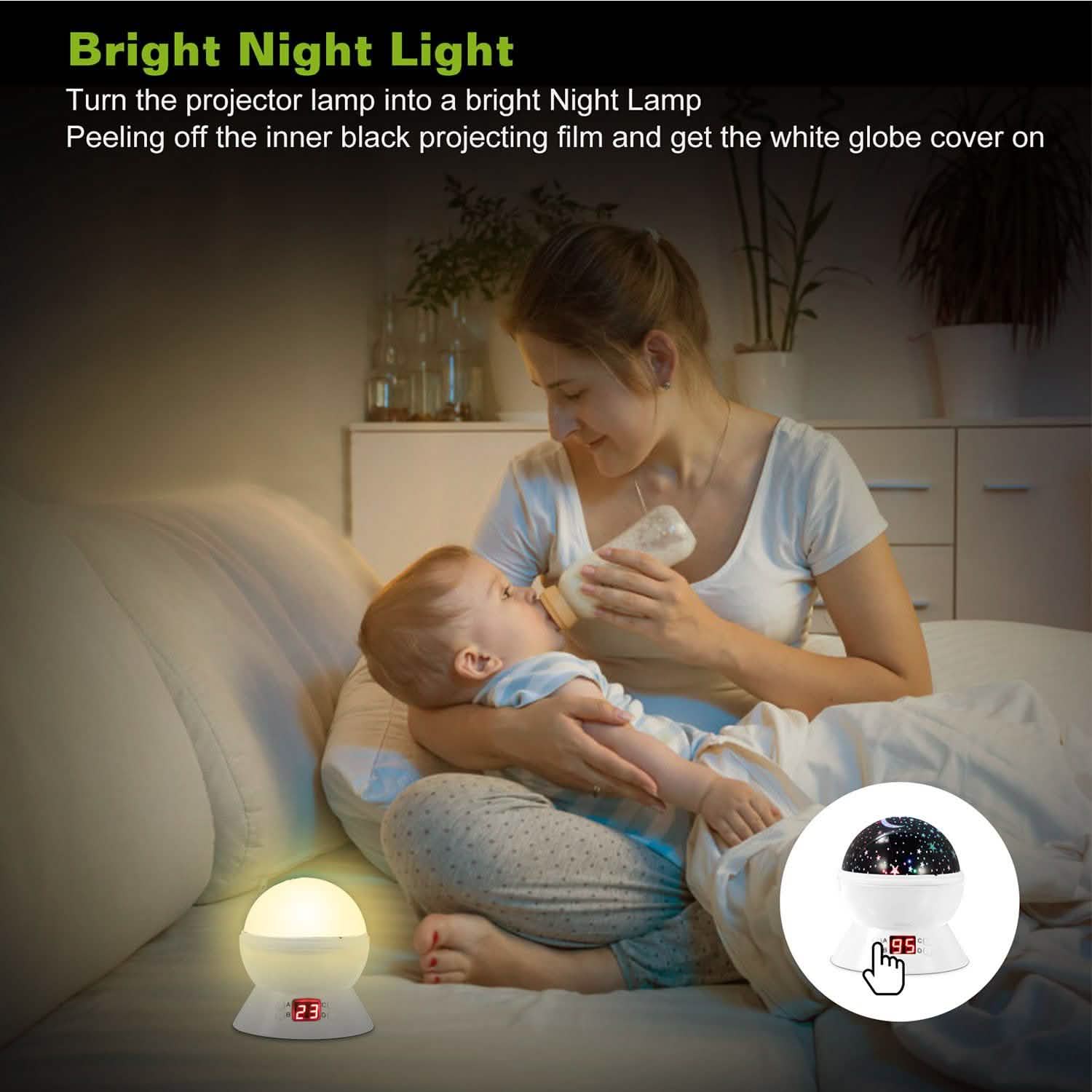 Projecteur LED Étoiles et Lune Veilleuse Enfant