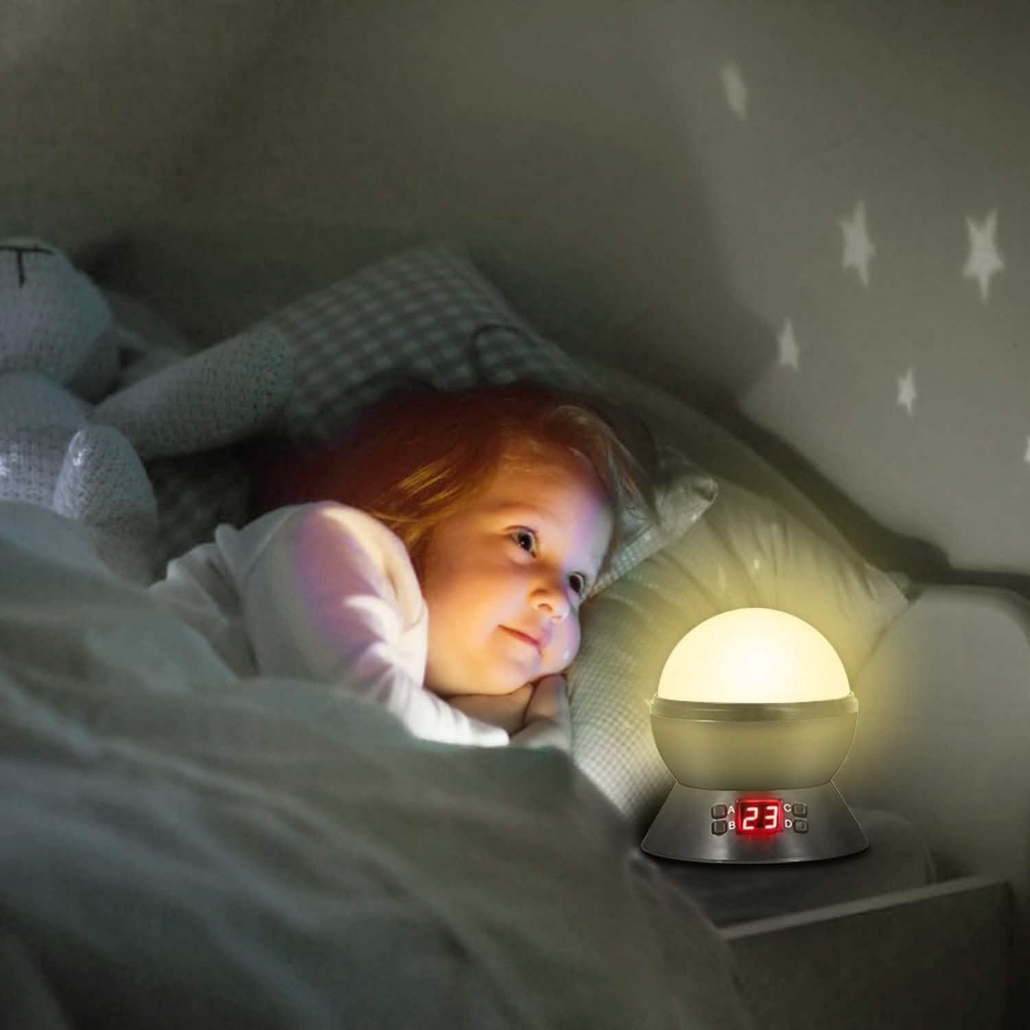 Projecteur LED Étoiles et Lune Veilleuse Enfant