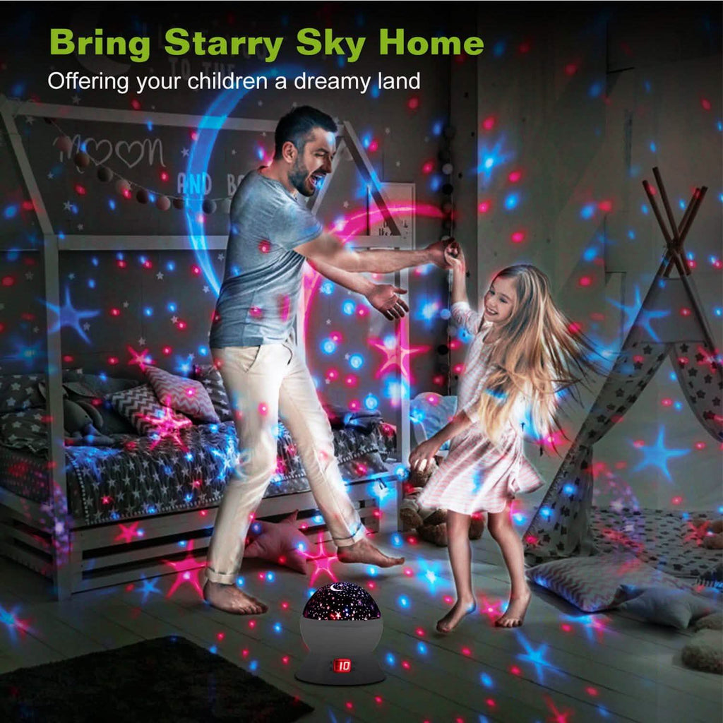 Projecteur LED Étoiles et Lune Veilleuse Enfant