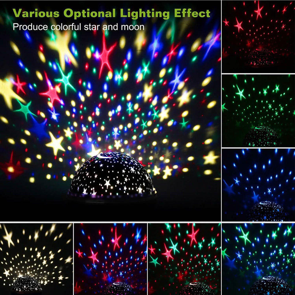 Projecteur LED Étoiles et Lune Veilleuse Enfant