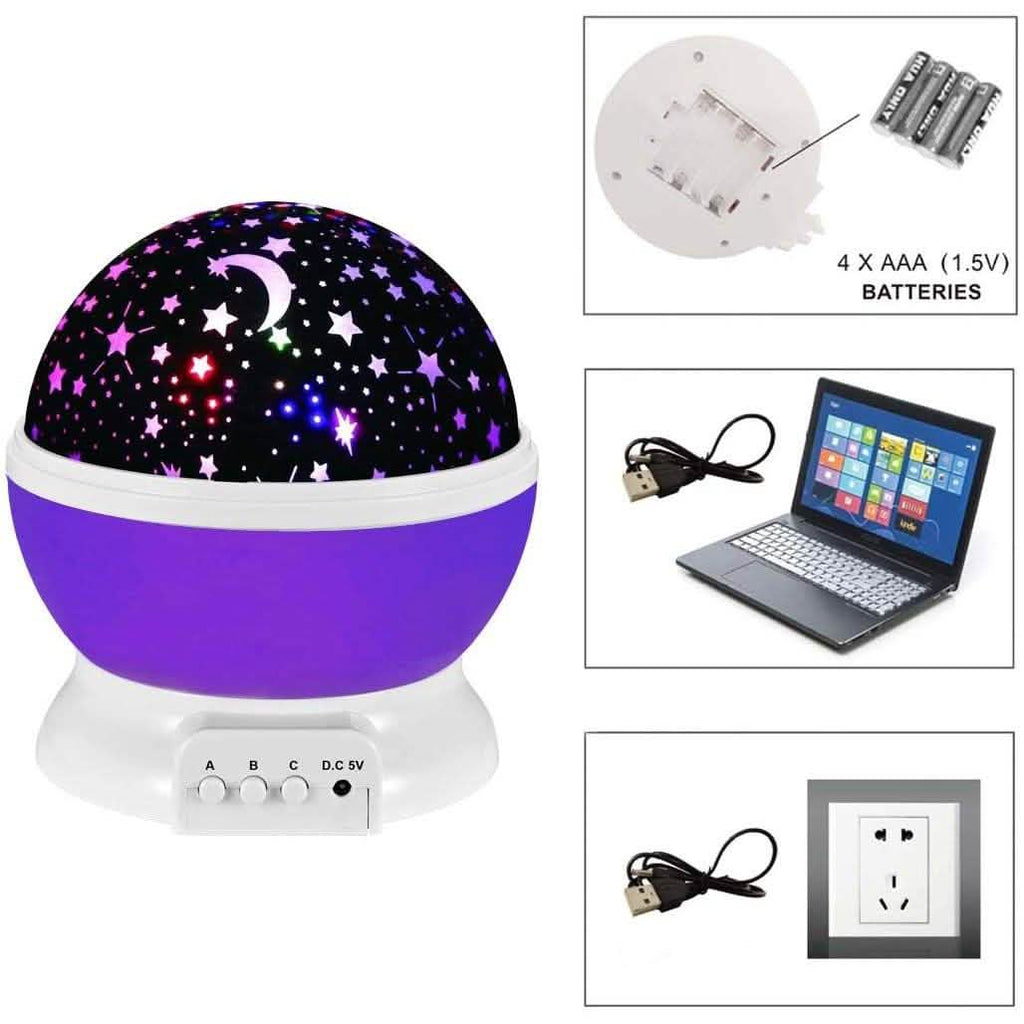 Projecteur veilleuse étoiles pour enfants
