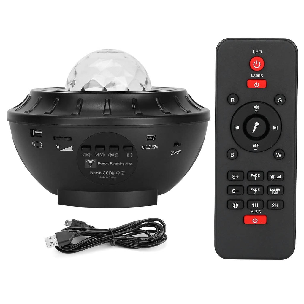 Lampe projecteur d'étoiles RGBW sans fil avec haut-parleur de musique et veilleuse