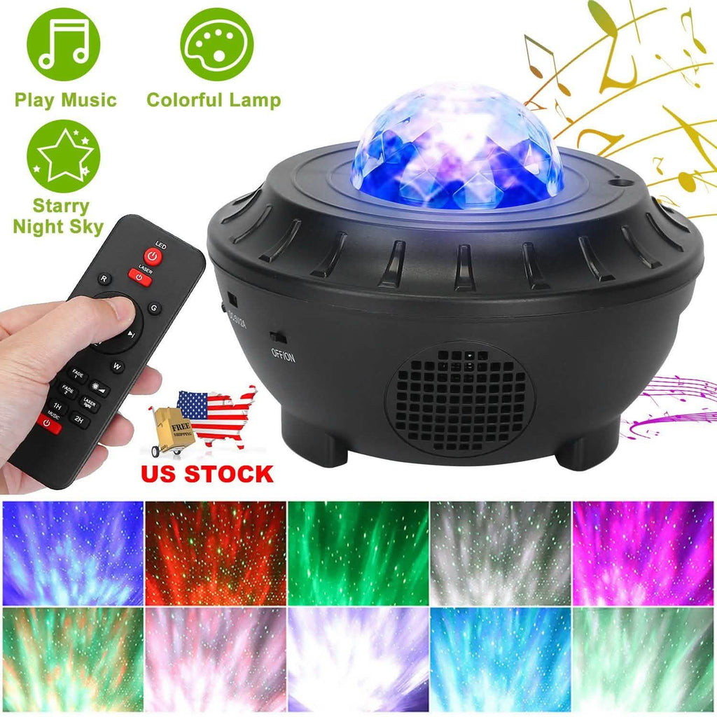Lampe projecteur d'étoiles RGBW sans fil avec haut-parleur de musique et veilleuse