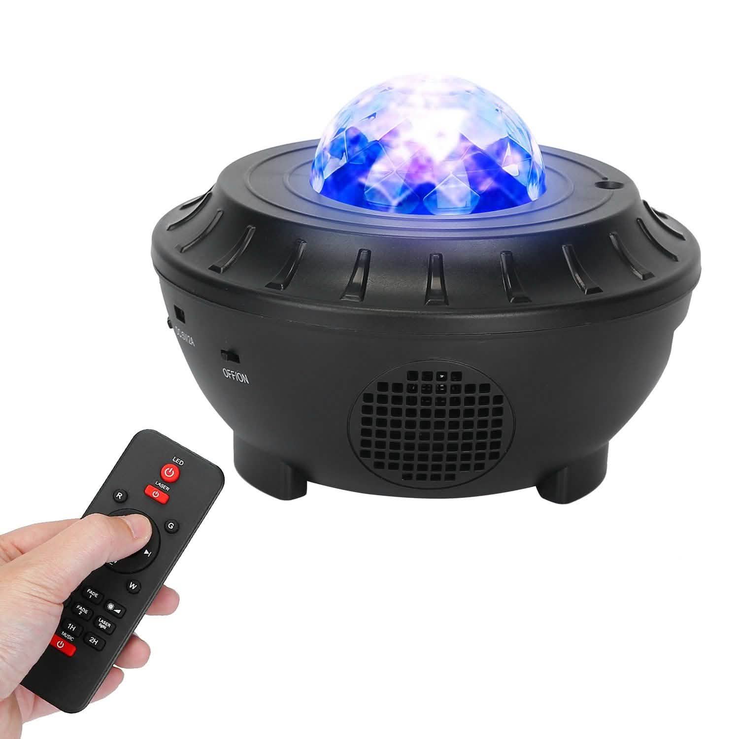 Lampe projecteur d'étoiles RGBW sans fil avec haut-parleur de musique et veilleuse