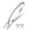 Ensemble jonc en argent sterling et boucles d'oreilles clous à billes