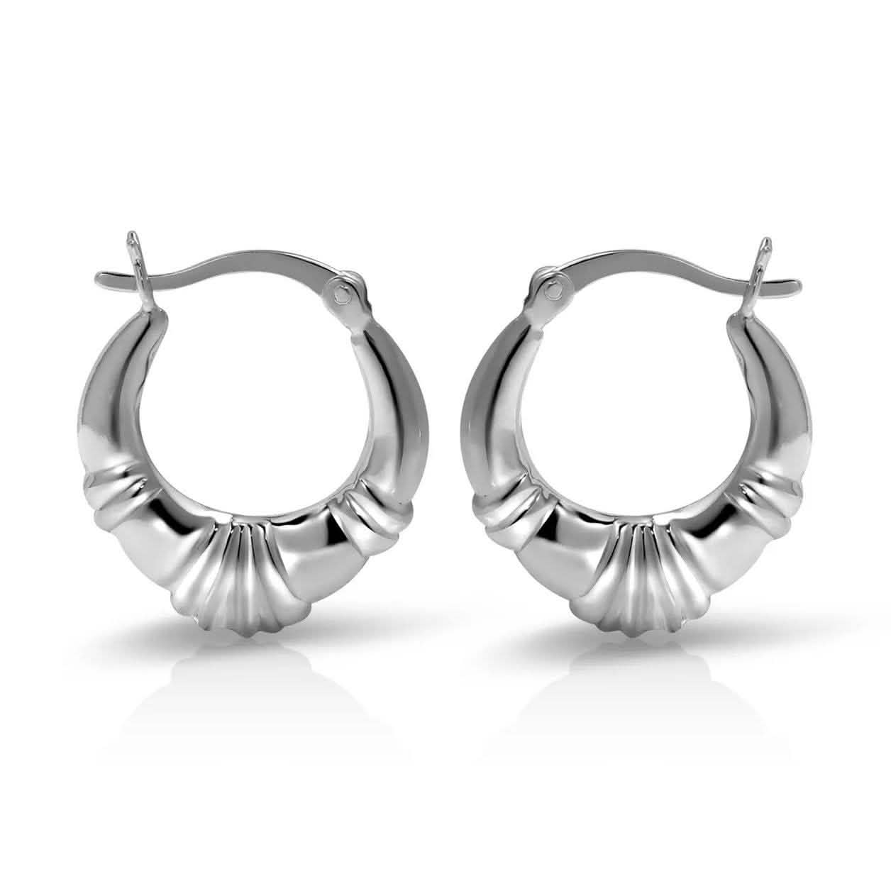 Boucles d'oreilles classiques crevettes en argent sterling par Paolo Fortelini