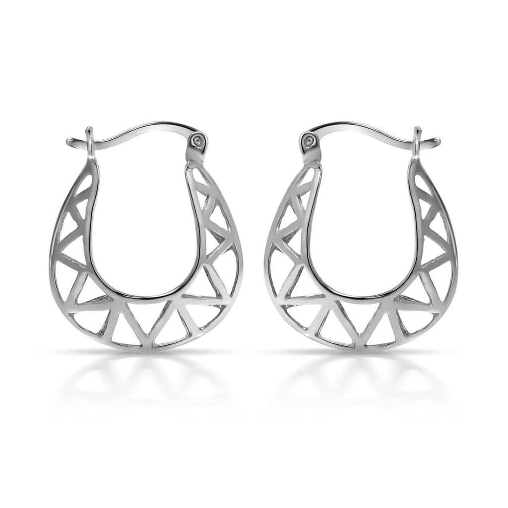 Boucles d'oreilles créoles fantaisie en argent sterling par Paolo Fortelini