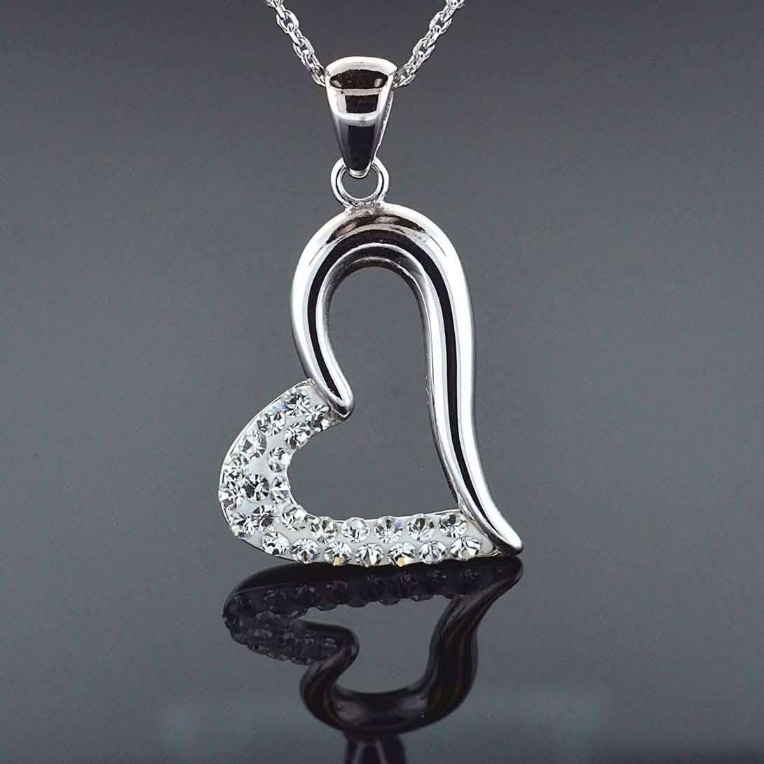 Colliers cœur d'amour en argent sterling