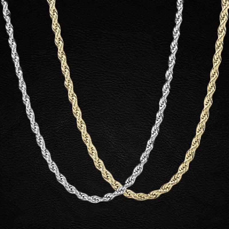 Collier chaîne torsadée en argent sterling