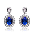Boucles d'oreilles saphir simulé en argent sterling