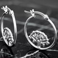 Boucles d'oreilles créoles en argent sterling Arbre de Vie