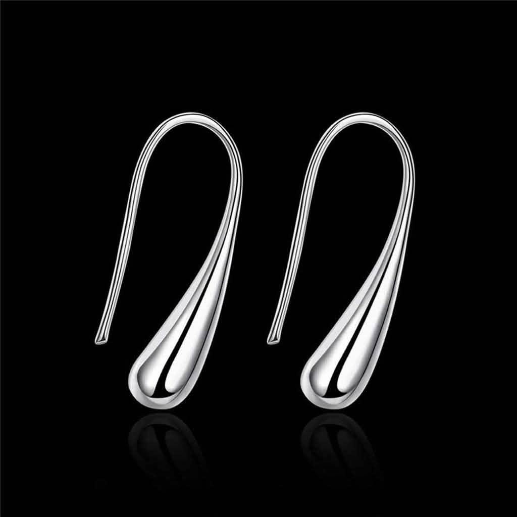 Boucles d'oreilles pendantes goutte d'eau en argent sterling