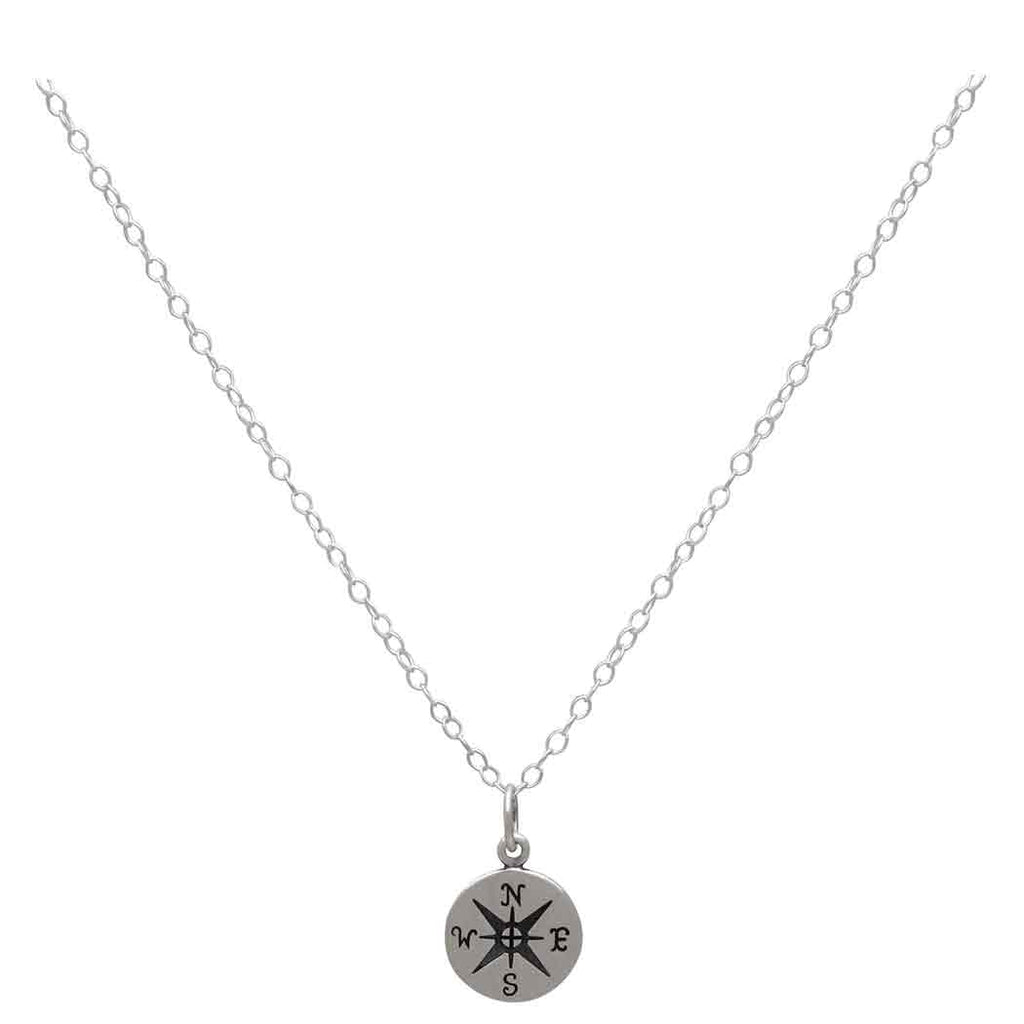 Sterling Silver Compass Necklace