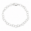 Dainty Sterling Silver Heart Chain Bracelet – Minimalist Jewelry