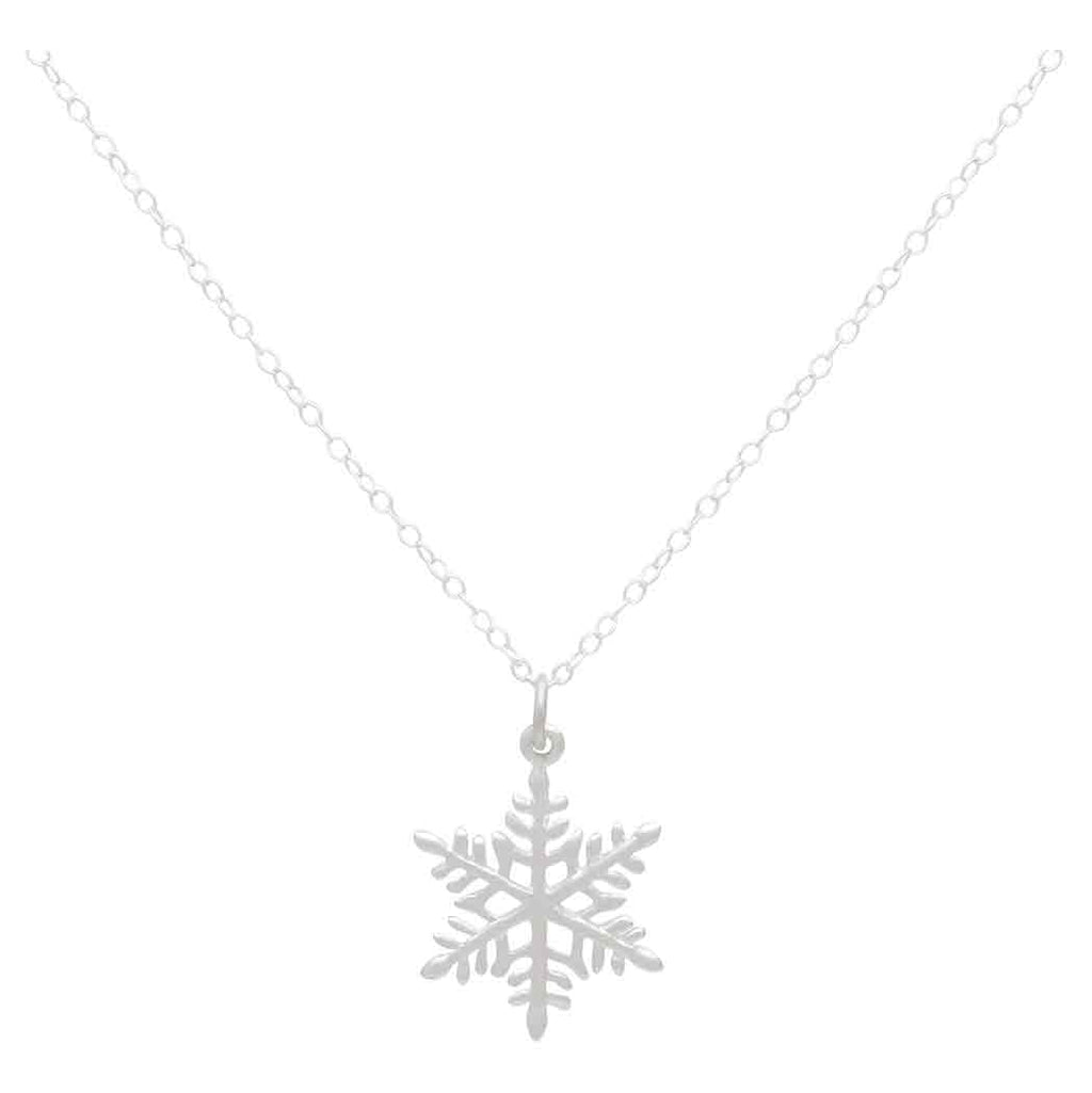 Collier charme flocon de neige en argent sterling