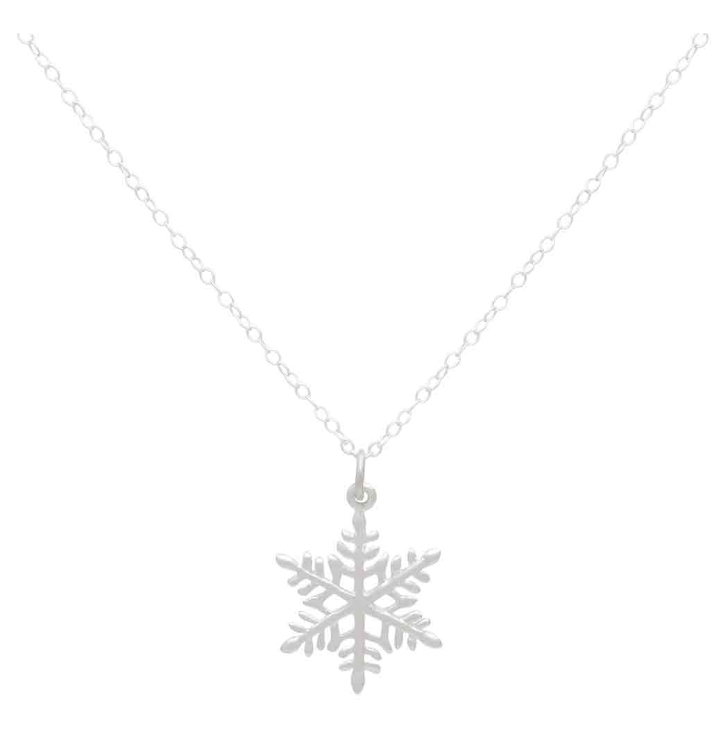 Collier charme flocon de neige en argent sterling