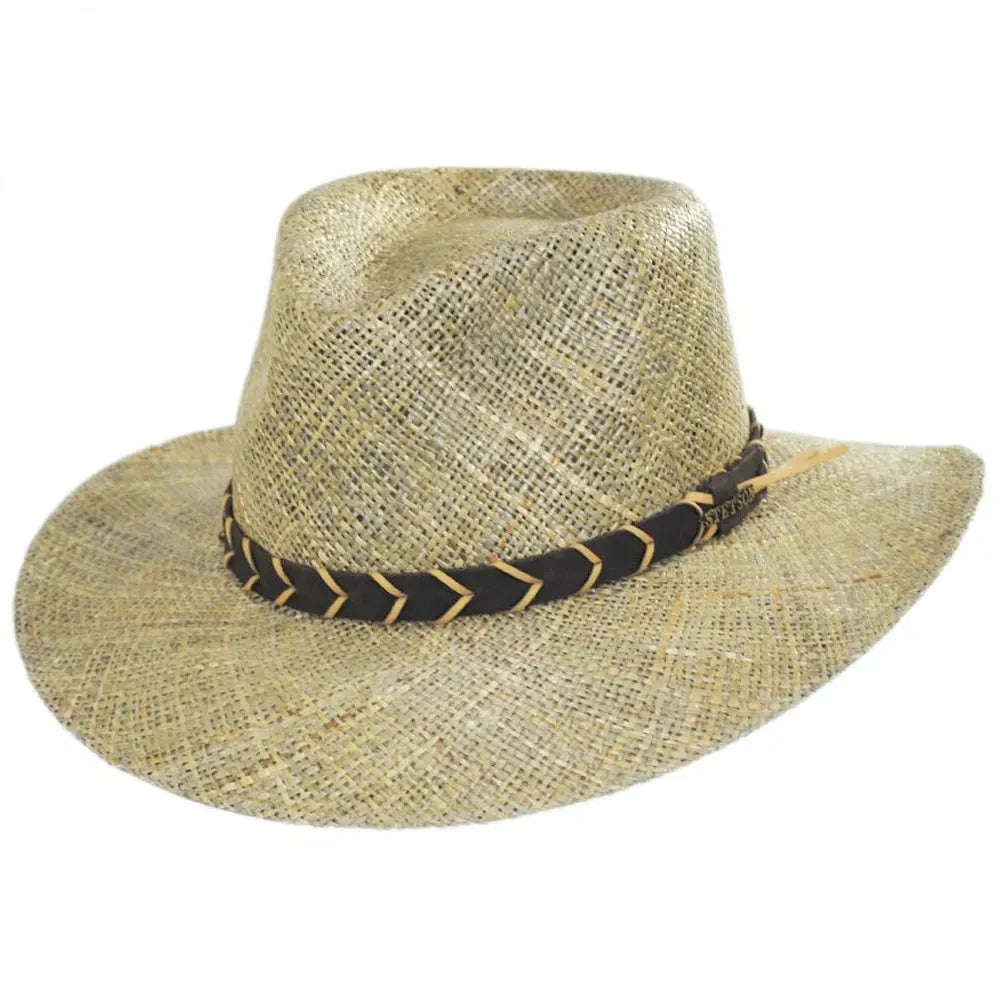 Stetson Alder – Chapeau de soleil en paille style Fédora avec protection UPF 50+