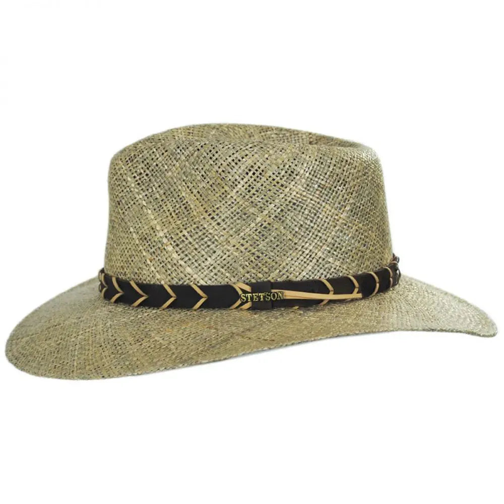 Stetson Alder – Chapeau de soleil en paille style Fédora avec protection UPF 50+