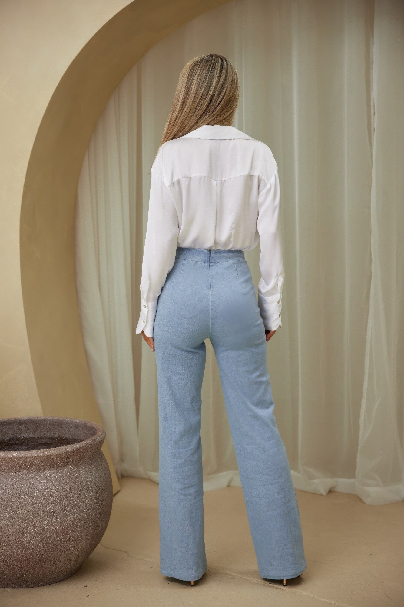 Pantalon élégant à motif pierre