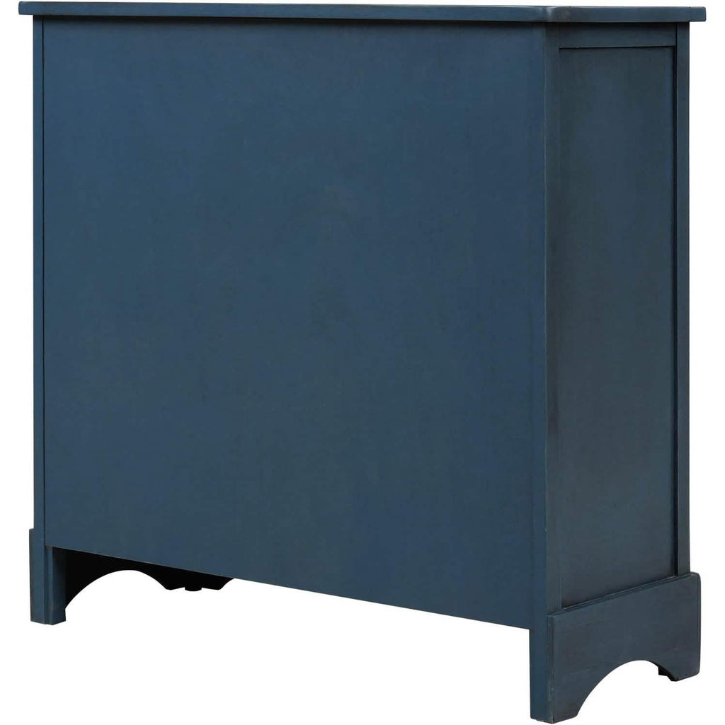 Meuble de rangement avec 2 tiroirs et 4 paniers en rotin