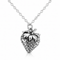 Collier en argent sterling avec pendentif fraise