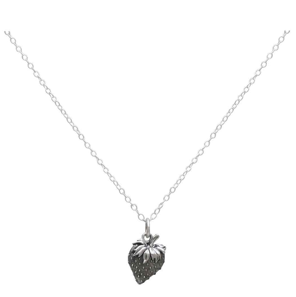 Collier en argent sterling avec pendentif fraise