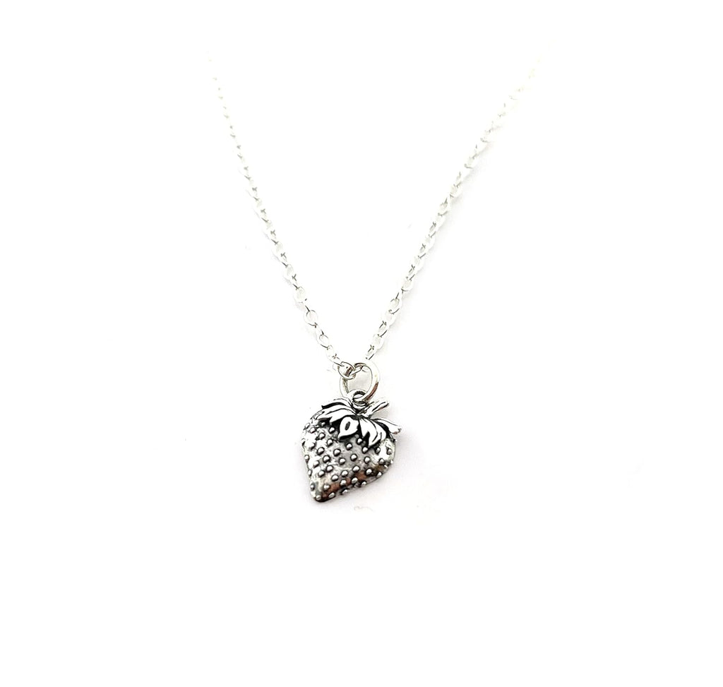 Collier en argent sterling avec pendentif fraise
