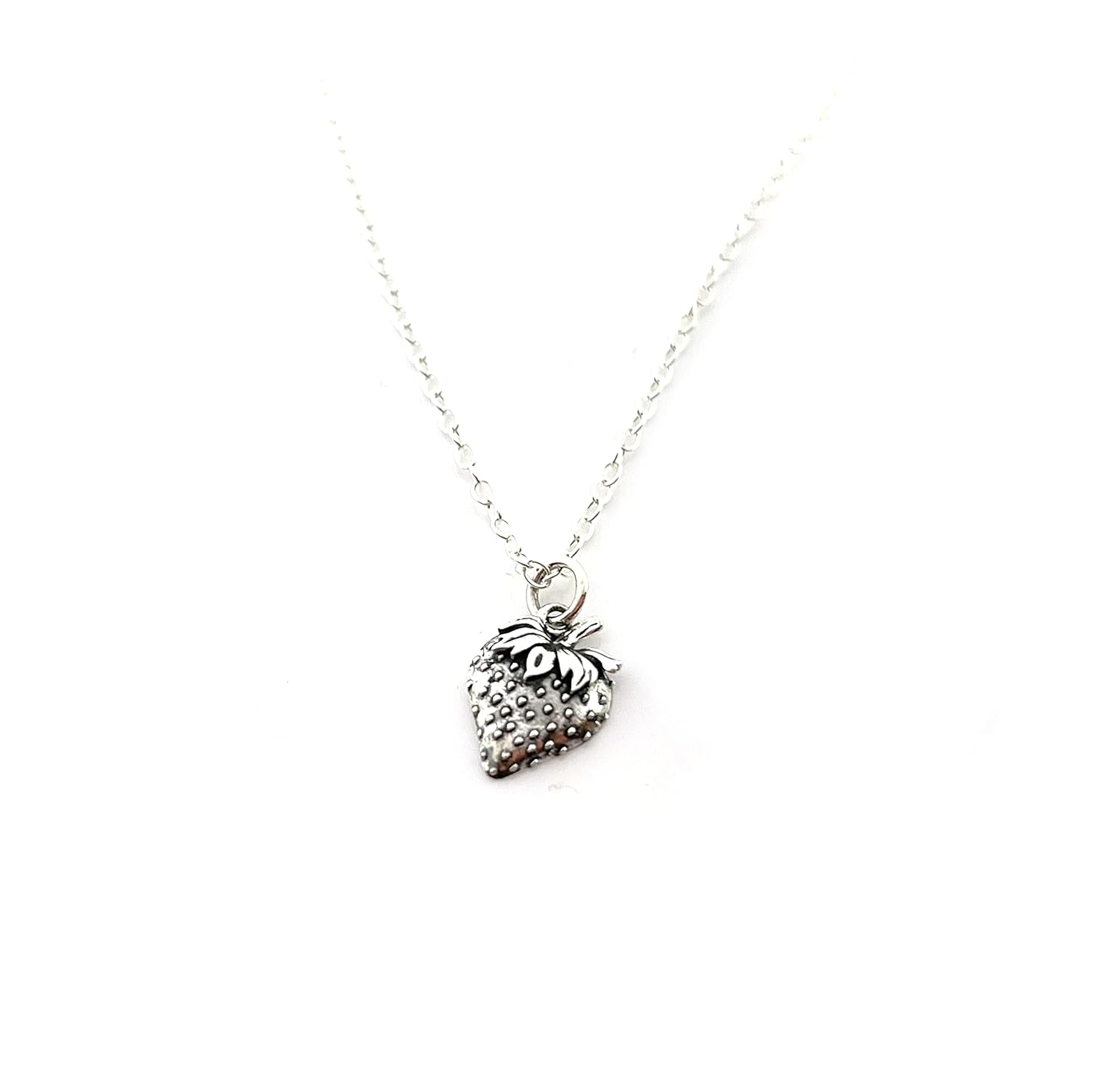 Collier en argent sterling avec pendentif fraise