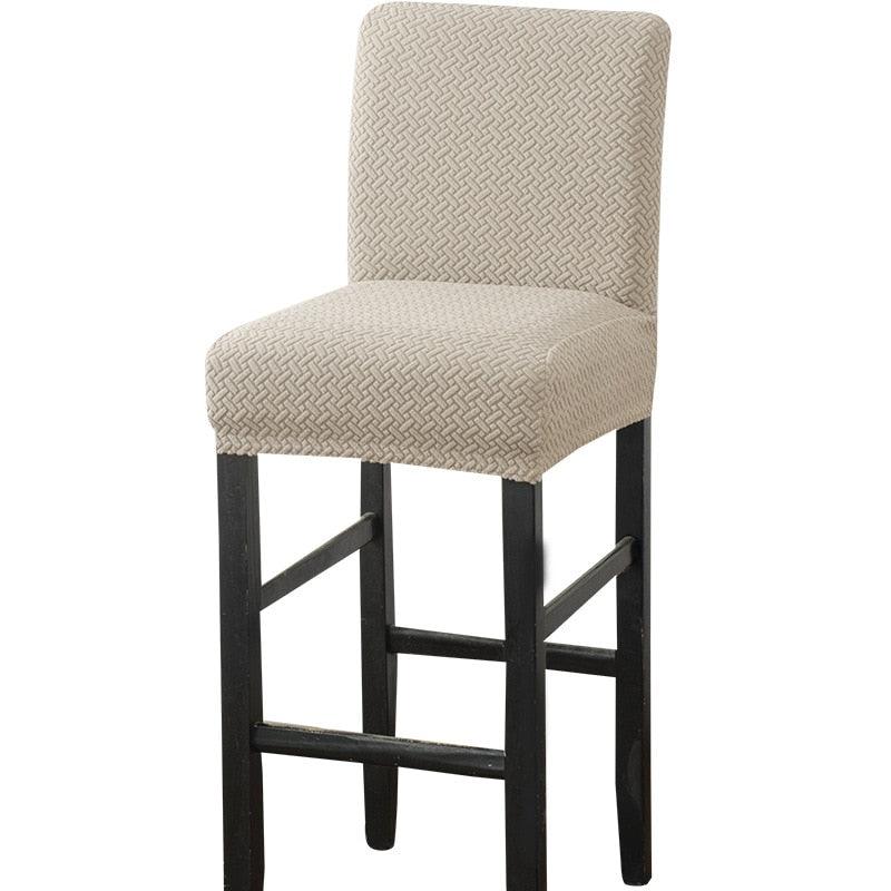 Housse de chaise de bar haute Housse de tabouret de bar en polaire couleur unie pour bar, café, réception, restaurant, mariage, protection de chaise, housse de chaise extensible pour salle à manger, housse en matériau élastique pour chaise de bureau