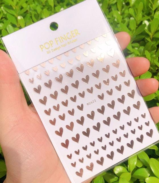 Autocollant de ligne pour ongles, fin, autocollant, décollable, argent/or/blanc/noir, accessoires autocollants dorés, décalcomanie de ligne pour ongles, auto-adhésive, motif vague 3D, décoration de courbe métallique pour femmes et filles