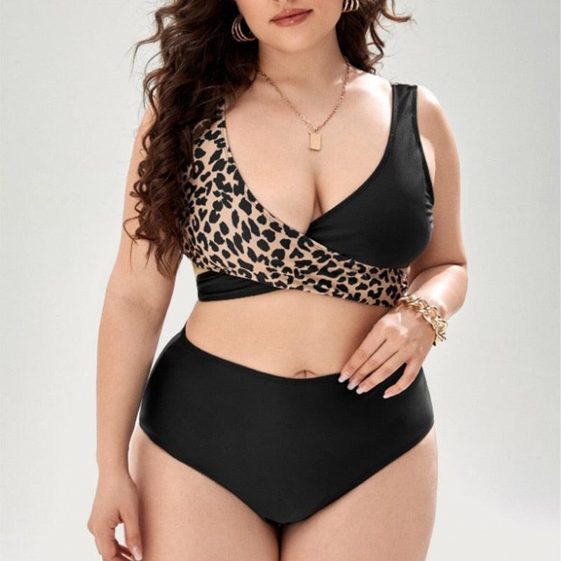 Maillot de bain deux pièces grande taille à rayures pour femmes Maillot de bain taille haute deux pièces grande taille pour femmes Maillot de bain taille haute Maillot de bain taille haute épaules dénudées Maillot de bain échancré