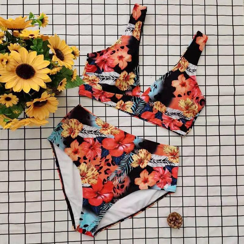 Maillot de bain deux pièces grande taille à rayures pour femmes Maillot de bain taille haute deux pièces grande taille pour femmes Maillot de bain taille haute Maillot de bain taille haute épaules dénudées Maillot de bain échancré