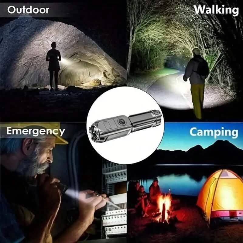 Lampe de poche télescopique puissante avec zoom