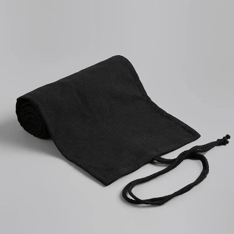 Trousse à Crayon Rétro en Toile Noire pour Étudiants, de Haute Qualité, Pochette de Papeterie