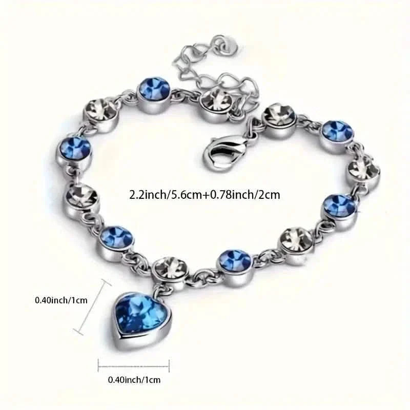 Superbe bracelet strassé Cœur de l'Océan pour filles