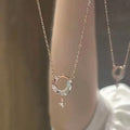 Superbe collier pendentif pierre de naissance lune et étoile