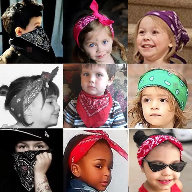 Superbes Bandeaux Foulards Imprimés Pour Filles, Femmes Et Enfants, Foulard Carré Unisexe Turban Bandeau Accessoires Pour Cheveux