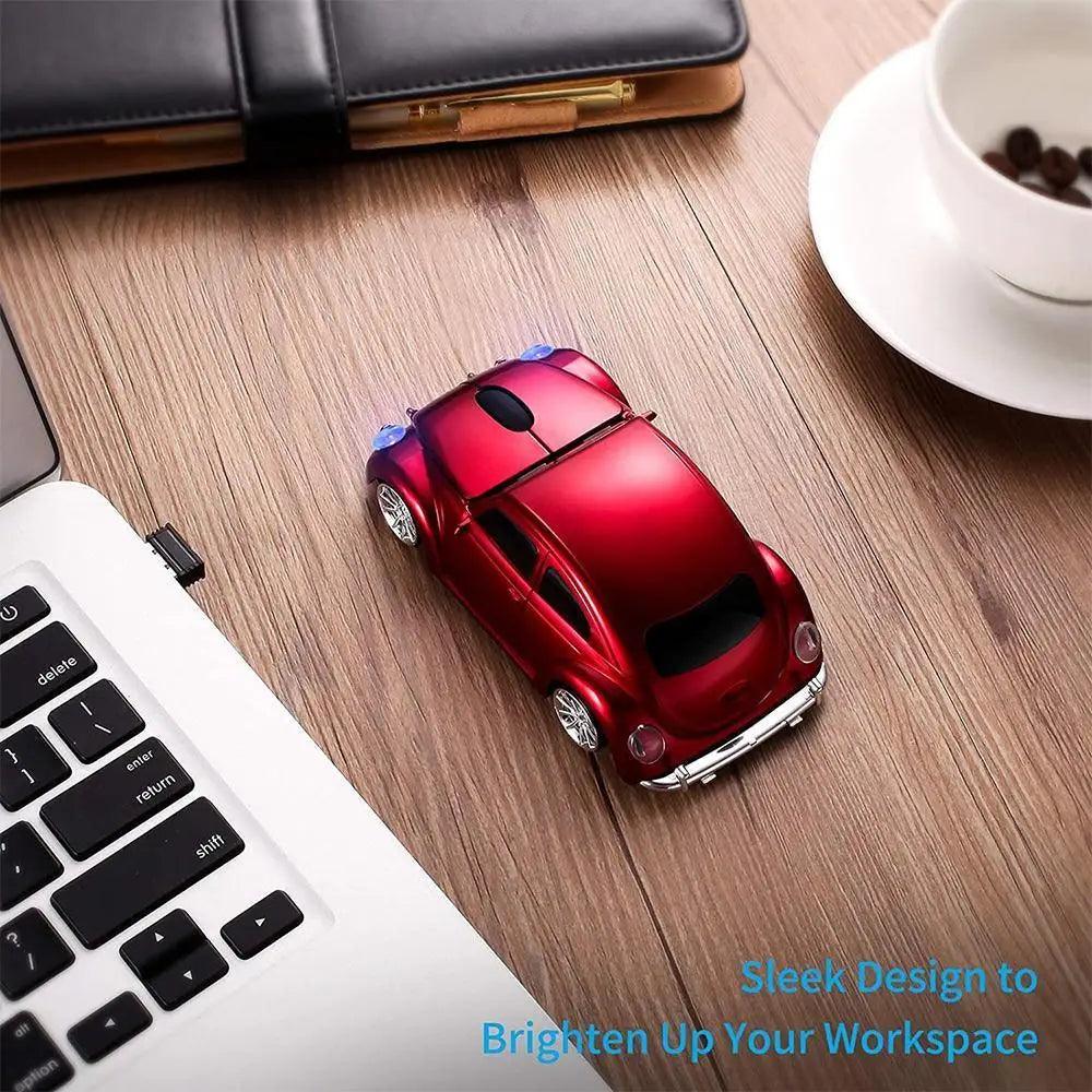 Souris sans fil 2,4 GHz élégante en forme de voiture, souris USB pour ordinateur 1200 DPI, souris de bureau au design unique de voiture de sport 3D pour gamer
