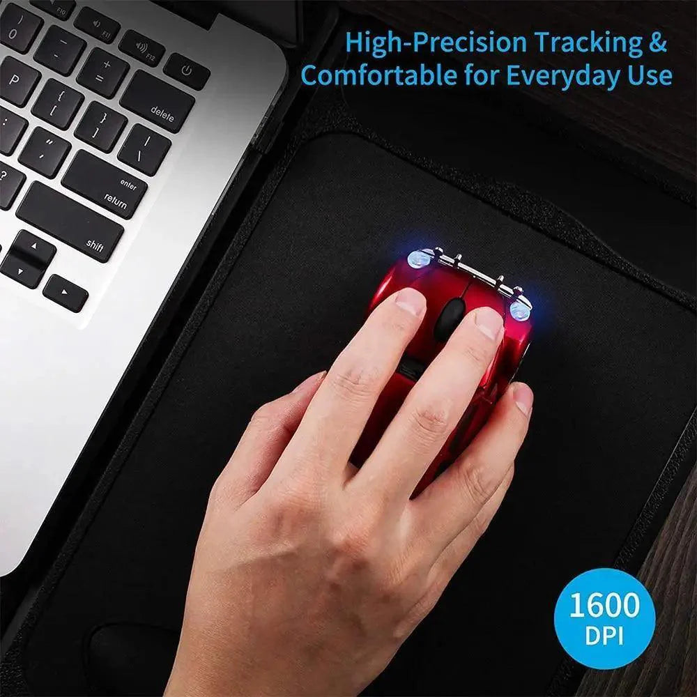 Souris sans fil 2,4 GHz élégante en forme de voiture, souris USB pour ordinateur 1200 DPI, souris de bureau au design unique de voiture de sport 3D pour gamer