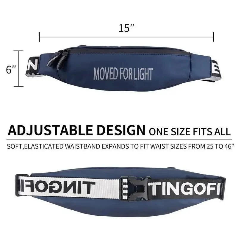 Ceinture porte-monnaie unisexe étanche au design élégant, sac banane élégant pour la randonnée, le fitness, le cyclisme, l'entraînement en salle de sport, ceinture réfléchissante pour coureurs, ceinture de jogging avec poche