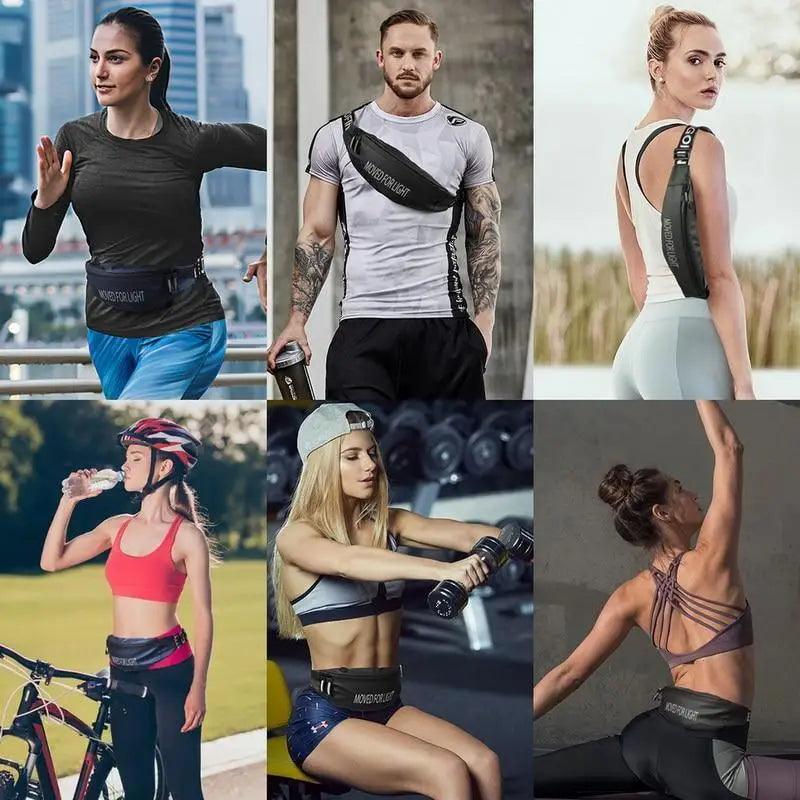 Ceinture porte-monnaie unisexe étanche au design élégant, sac banane élégant pour la randonnée, le fitness, le cyclisme, l'entraînement en salle de sport, ceinture réfléchissante pour coureurs, ceinture de jogging avec poche