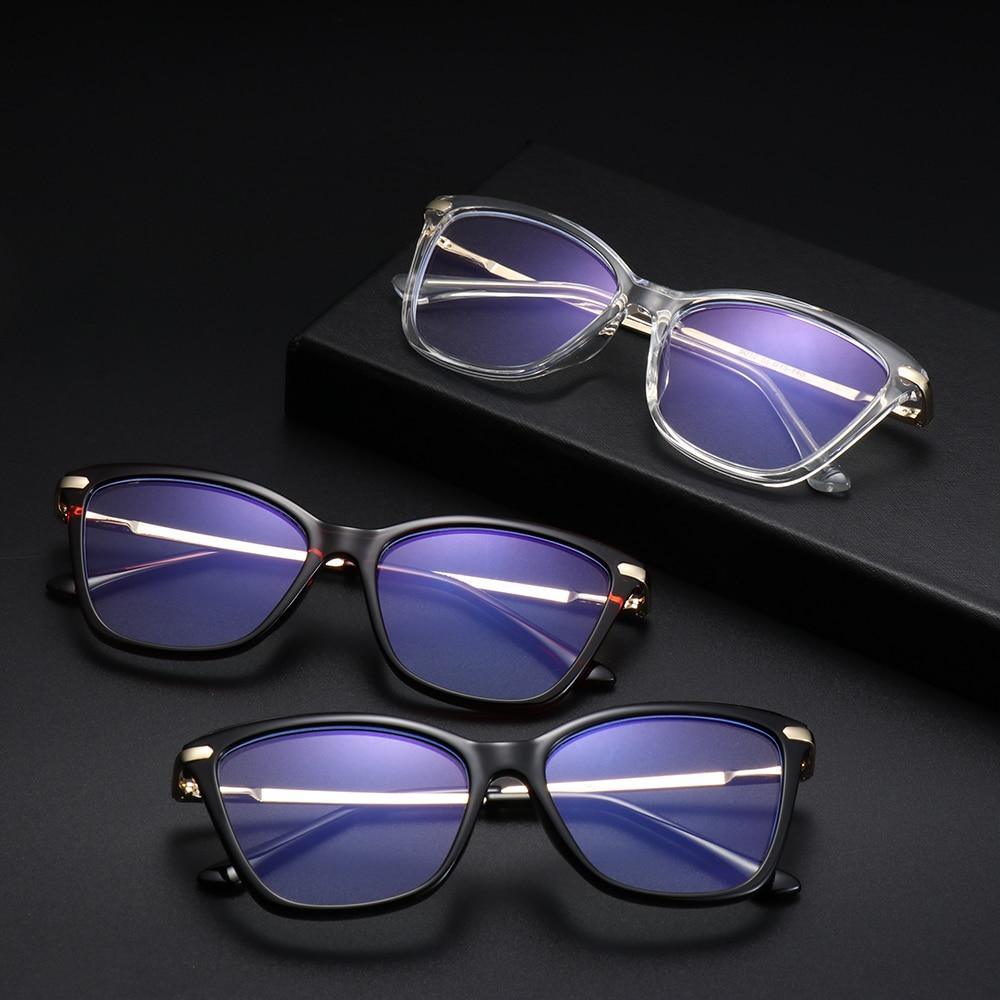 Lunettes élégantes Lunettes à verres transparents Lunettes anti-lumière bleue Mode femme homme Lunettes œil de chat Lunettes de jeu pour ordinateur Protection oculaire Lunettes de vue