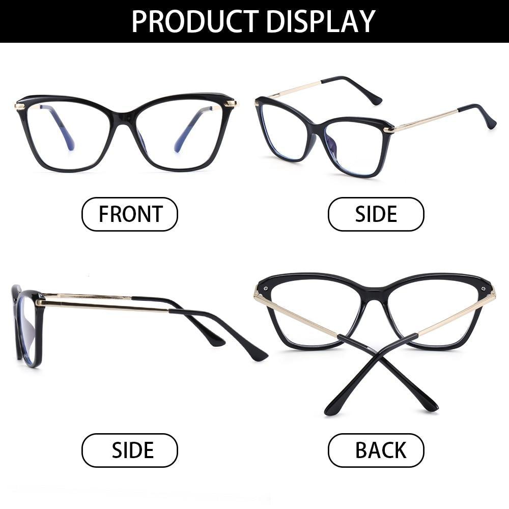 Lunettes élégantes Lunettes à verres transparents Lunettes anti-lumière bleue Mode femme homme Lunettes œil de chat Lunettes de jeu pour ordinateur Protection oculaire Lunettes de vue