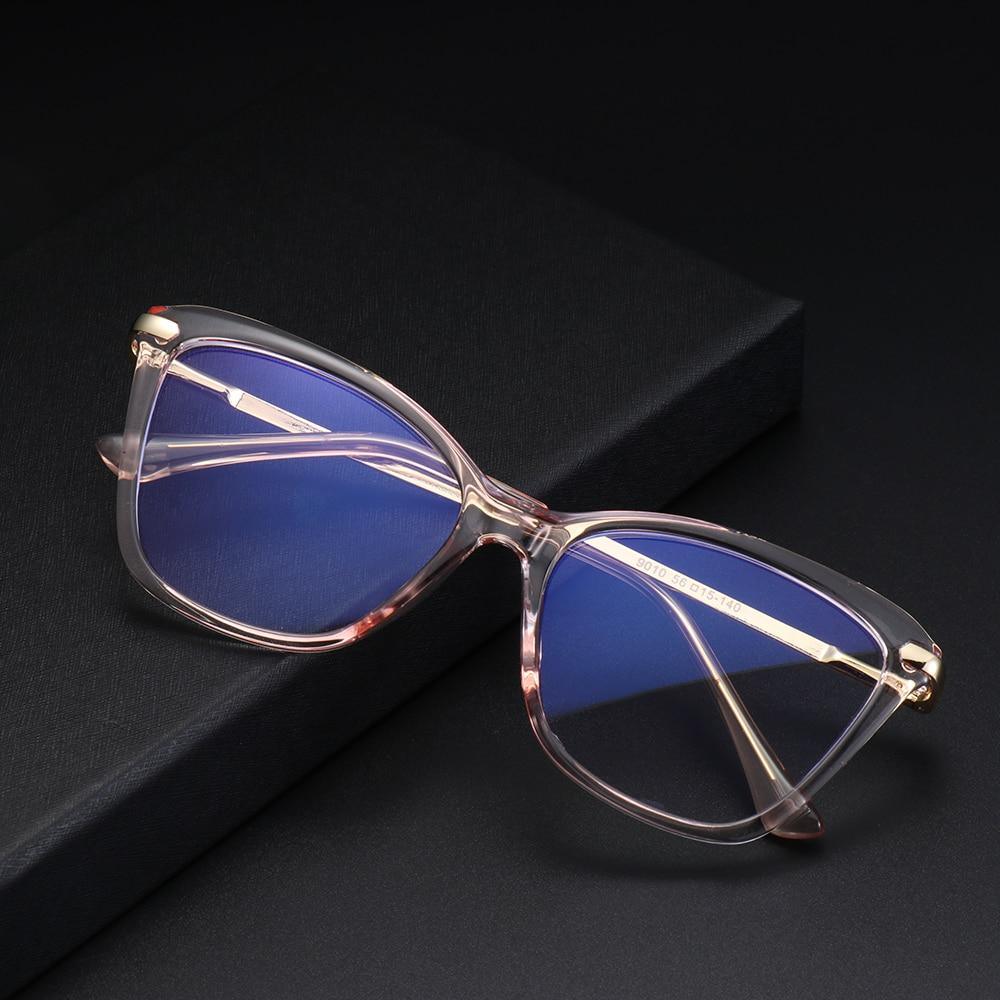 Lunettes élégantes Lunettes à verres transparents Lunettes anti-lumière bleue Mode femme homme Lunettes œil de chat Lunettes de jeu pour ordinateur Protection oculaire Lunettes de vue